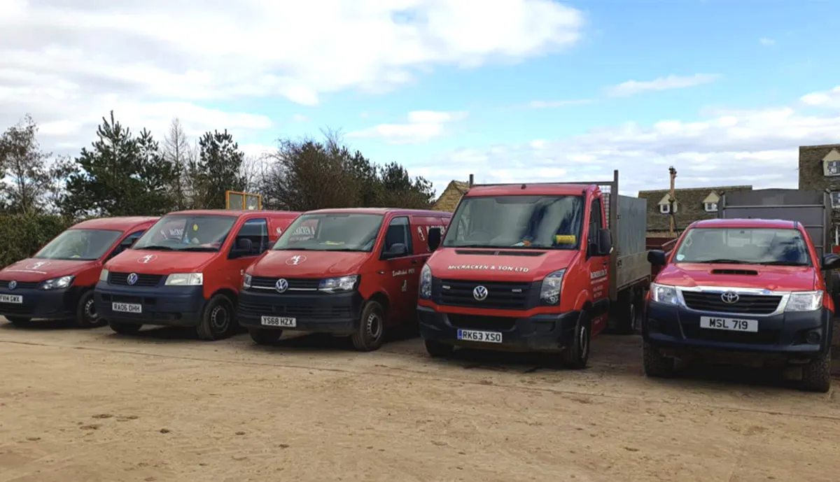 McCracken & Sons fleet lined up at the yard